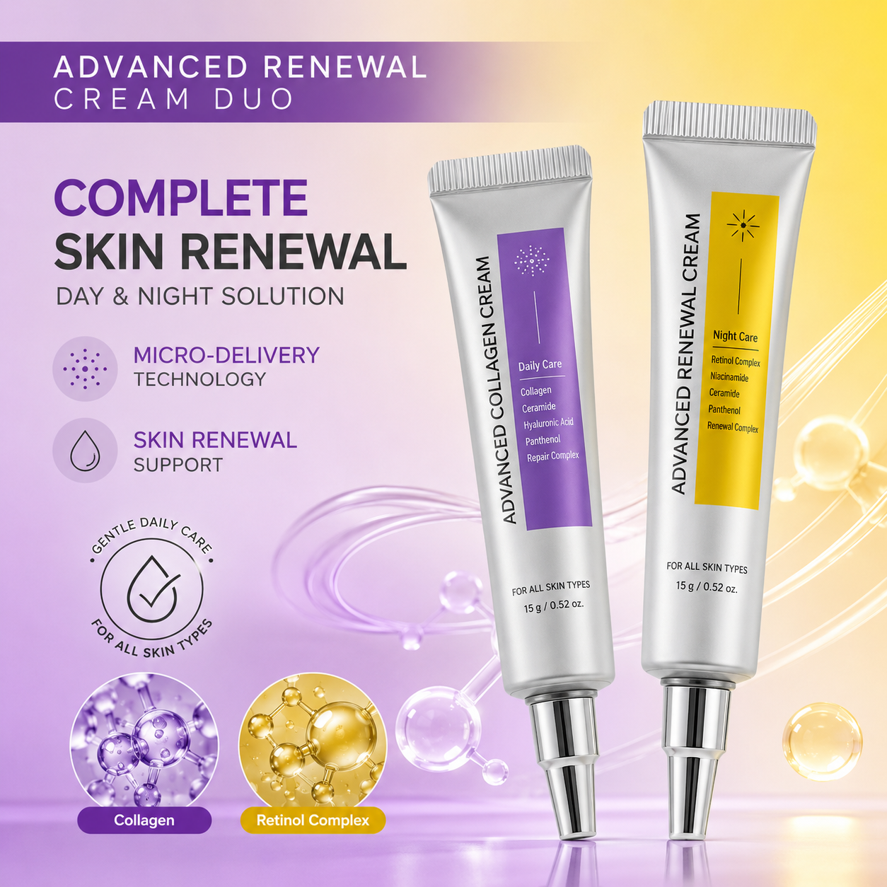 Day & Night Renewal Cream Duo – Firming Collagen + Overnight Texture Care